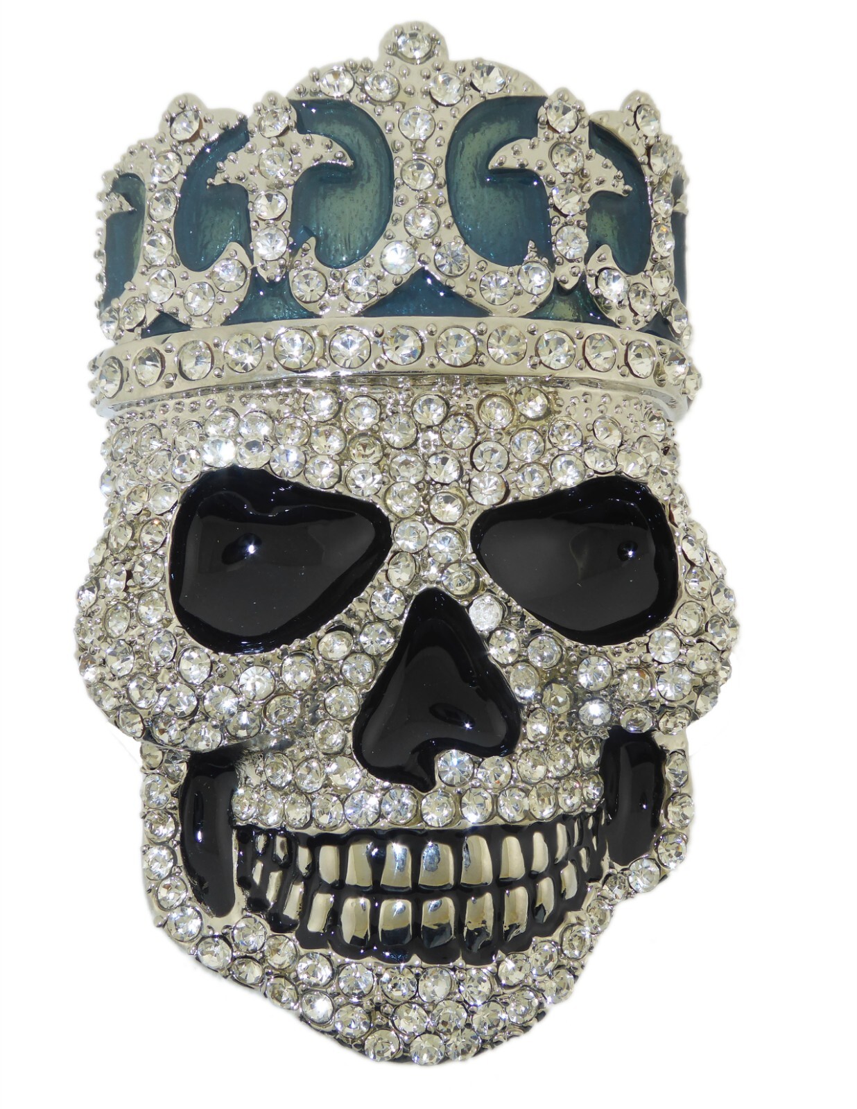Silver Metal Skull Belt Buckle Halloween Party Costume Gift Fashion Rhinestones