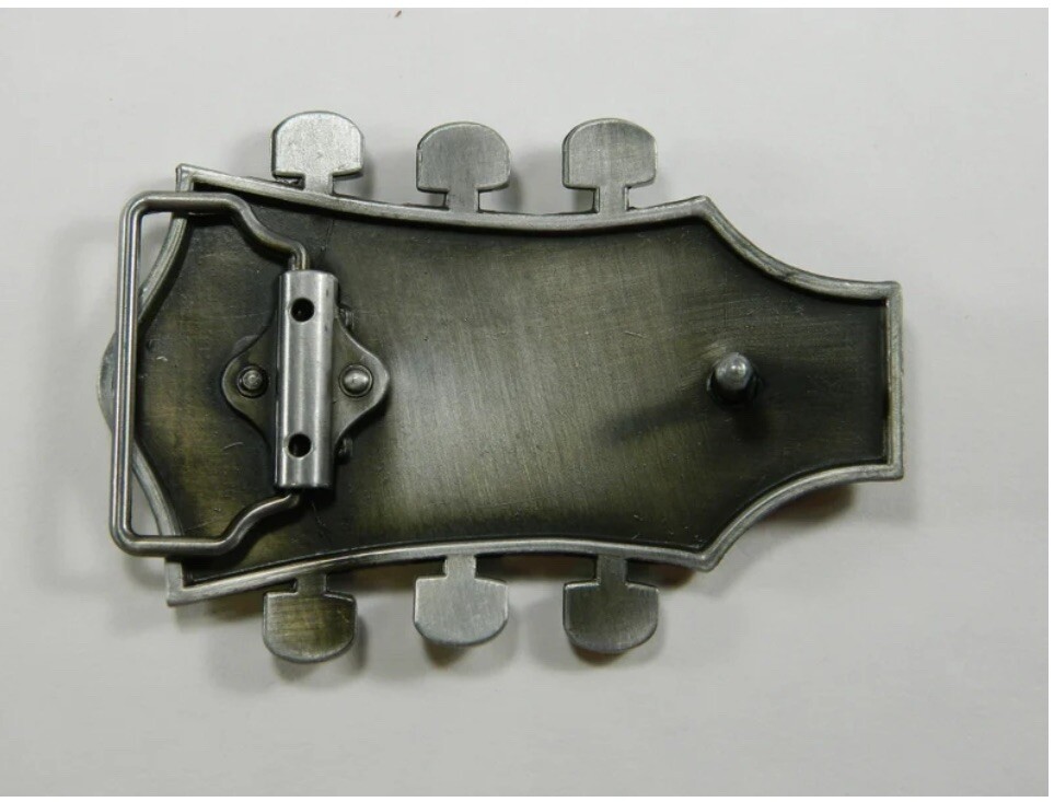 Black Guitar Headstock Belt Buckle