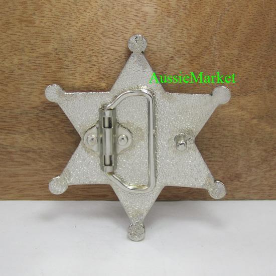 1 x mens belt buckle quality metal alloy sheriff badge western jeans cowboy new