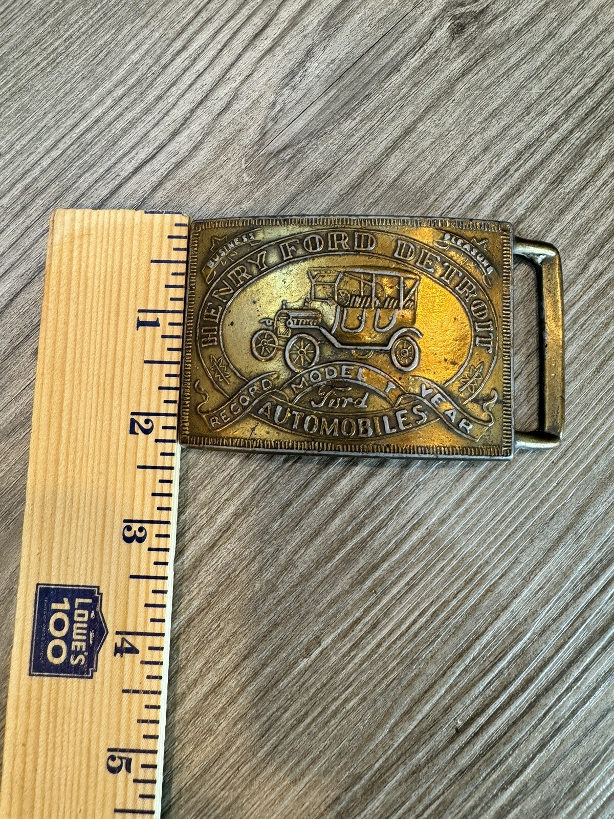 Vintage Henry Ford Belt Buckle Detroit Automobiles Mobile T Belt Buckle 3 x 2-in