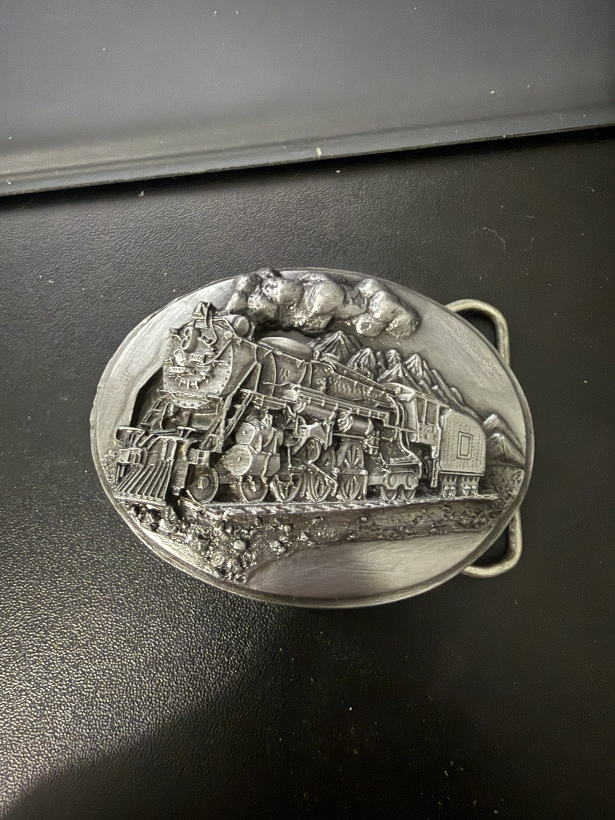 Vintage Siskiyou 1988 Steam Engine Train Belt Buckle Railroad Locomotive USA