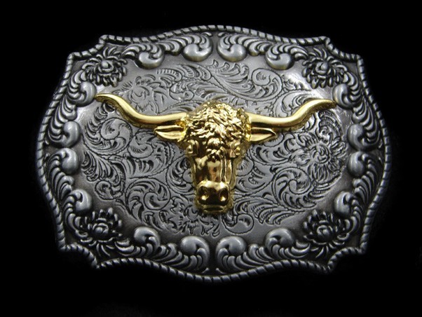 SA09173 *NOS* REALLY NICE **CATTLE HEAD** WESTERN & COWBOY BELT BUCKLE