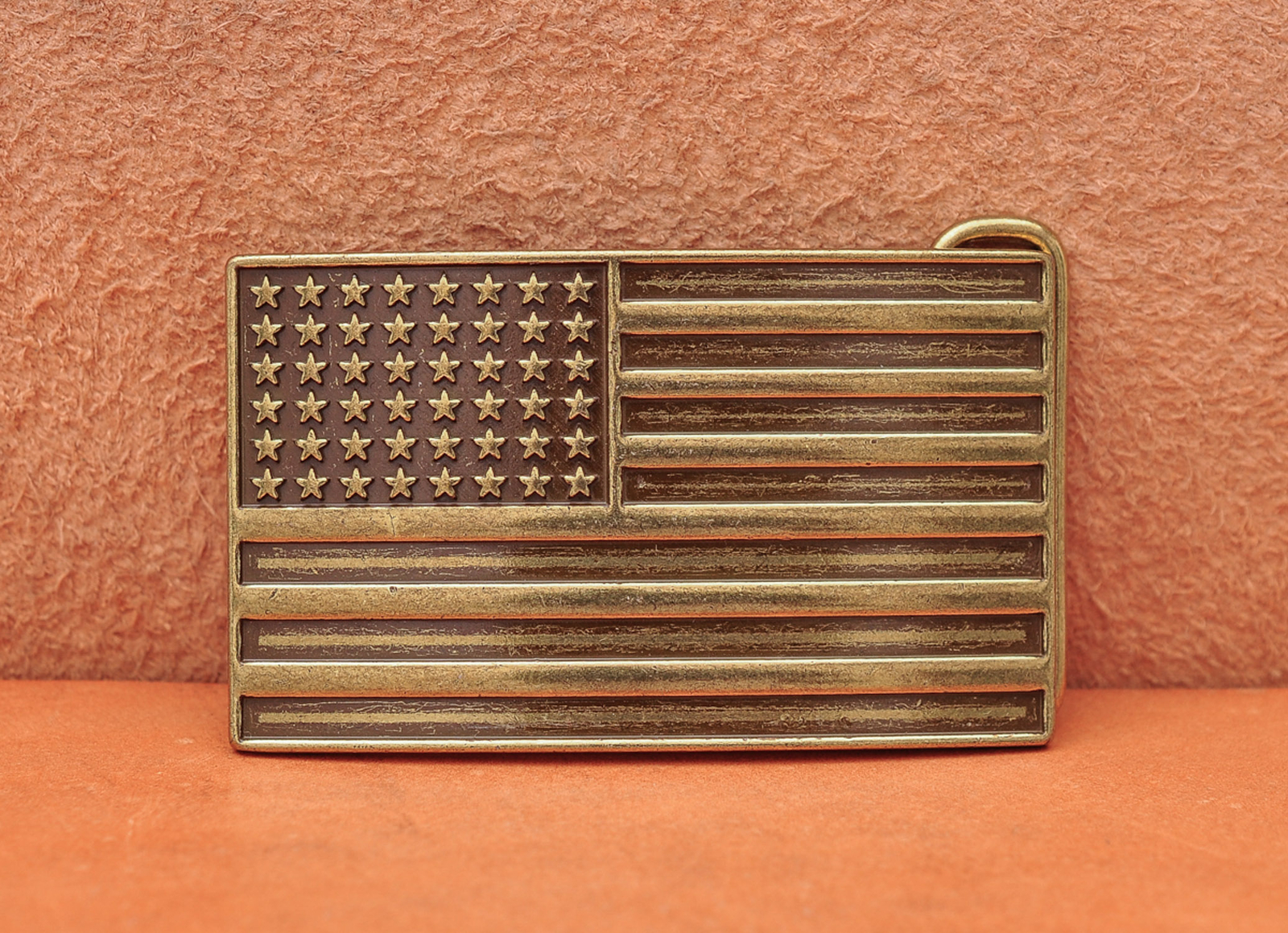 Antique Brass U.S.A. American Flag Metal leather Belt Buckle Fit 40mm Strap
