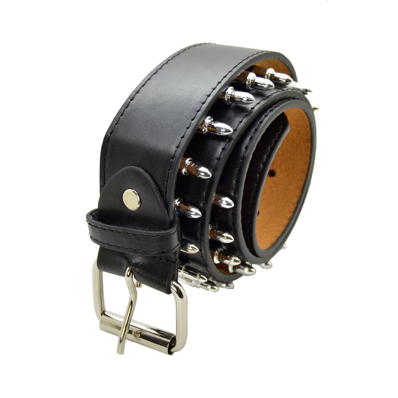 Punk Rock Rivet Faux Silver Bullet Belt