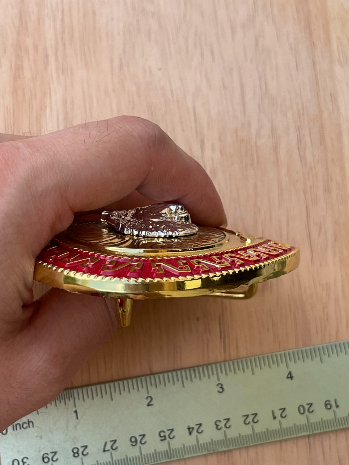Western Buckle Oval Silver Gold Red Horse Head Cowboy 2 » Hebillas Vaqueras
