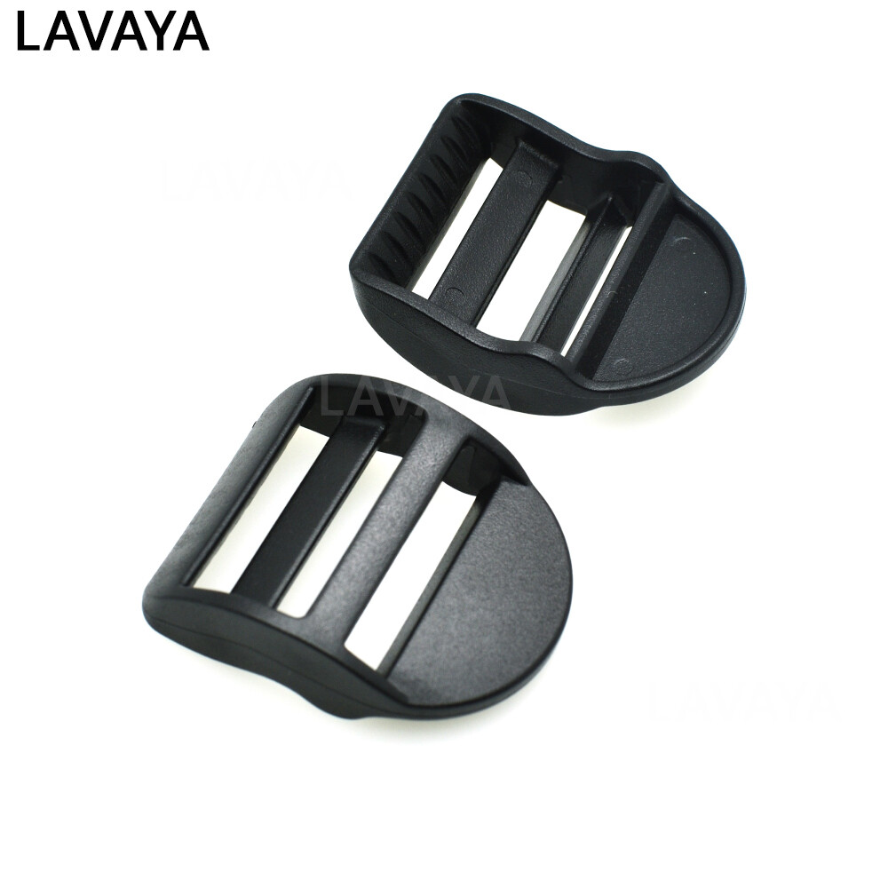 10pcs Ladder Lock Slider Plastic Buckles Belt Buckle Package Accessories Black