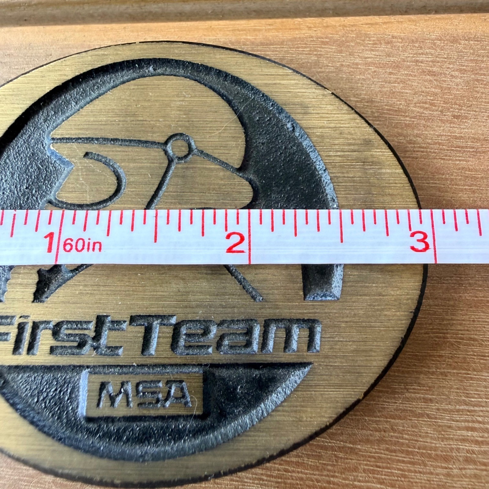 Vintage DynaBuckle MSA First Team Gas Mask Solid Brass Belt Buckle Provo Utah