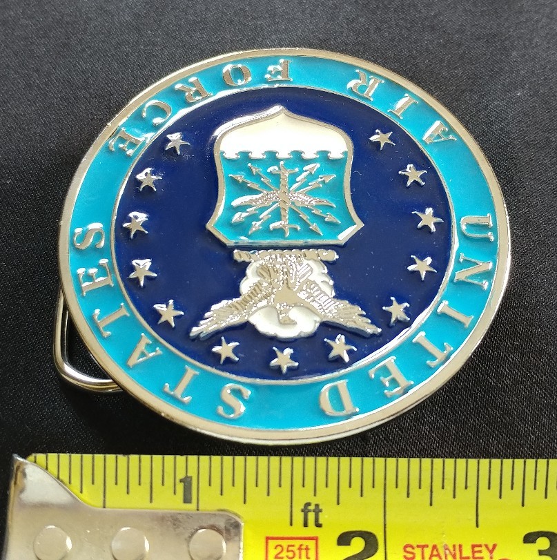 UNITED STATES AIR FORCE EAGLE SHIELD STARS MILITARY VETERAN BELT BUCKLE USA MADE