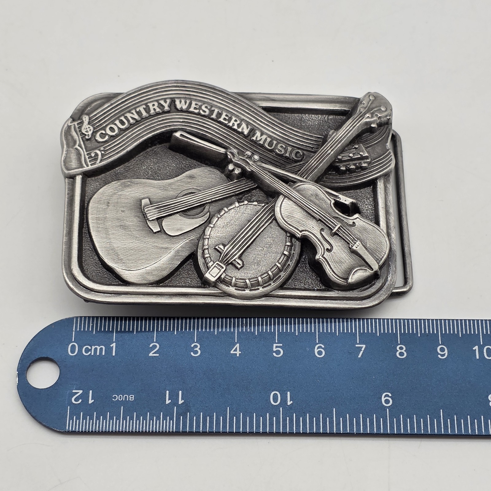 Bergamot Brass Works Country Western Music Belt Buckle Cowboy Rodeo 1984