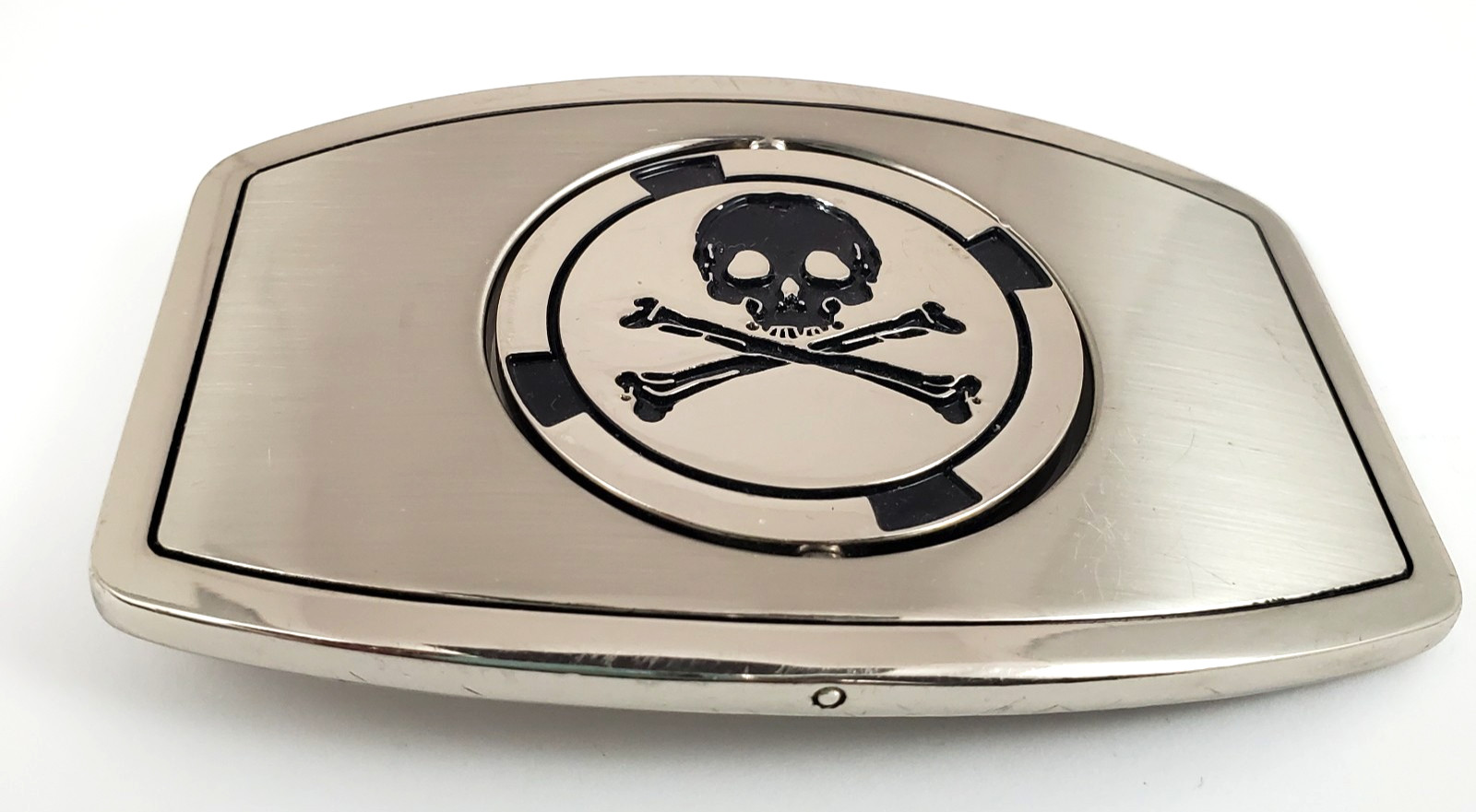 Skeleton & Bones Crossed Reversible Spinning Belt Buckle