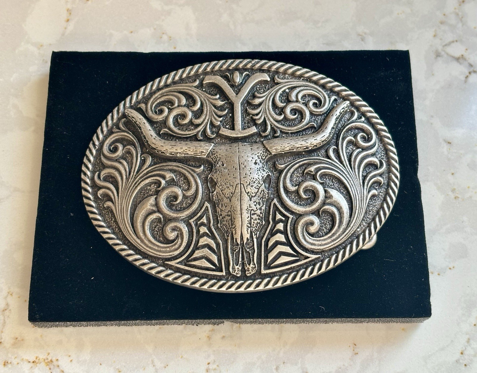 Montana Silversmiths Yellowstone Y Longhorn Skull Belt Buckle Attitude Buckles