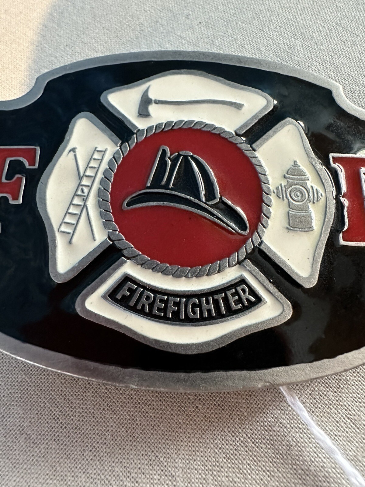 Buckle Bakery Fire Fighter Enamel Belt Color Buckle 1670 Made in USA