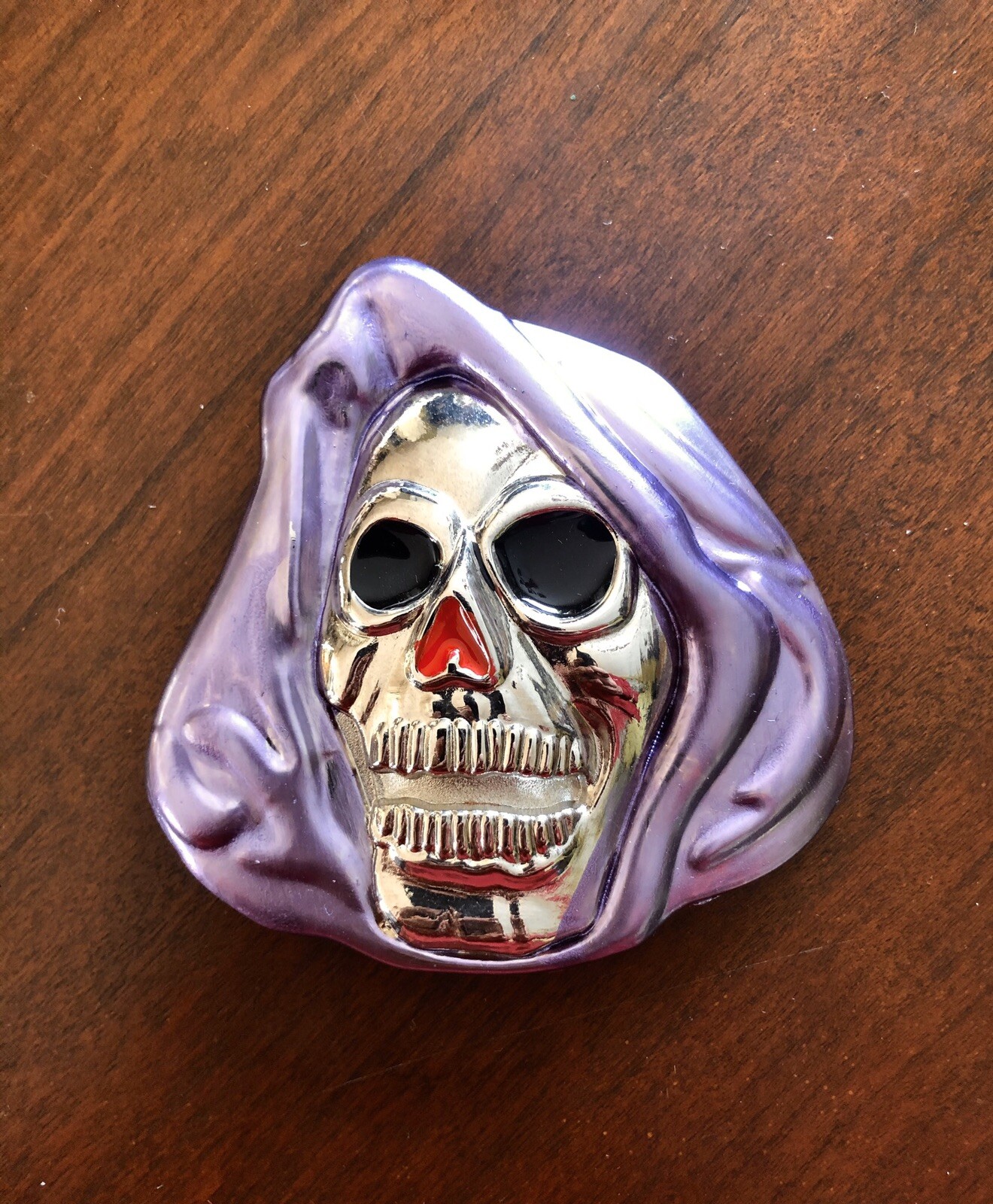 Human Skull Head Purple Grim Reaper Skeleton Metal Unisex Men’s Belt Buckle