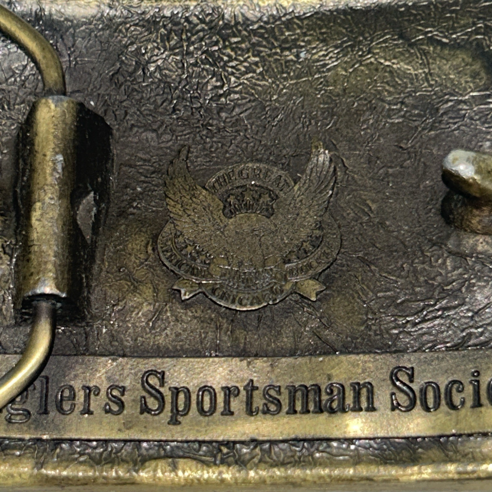 Vintage BASS Belt Buckle Brass Anglers Sportsman Society Member