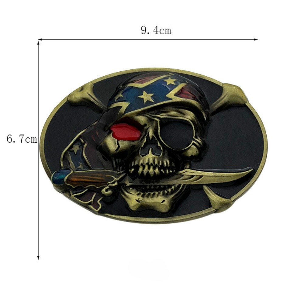 Pirate Skull Western Cowboy Belt Buckles for Men & Women Rodeo Retro Casual Wear