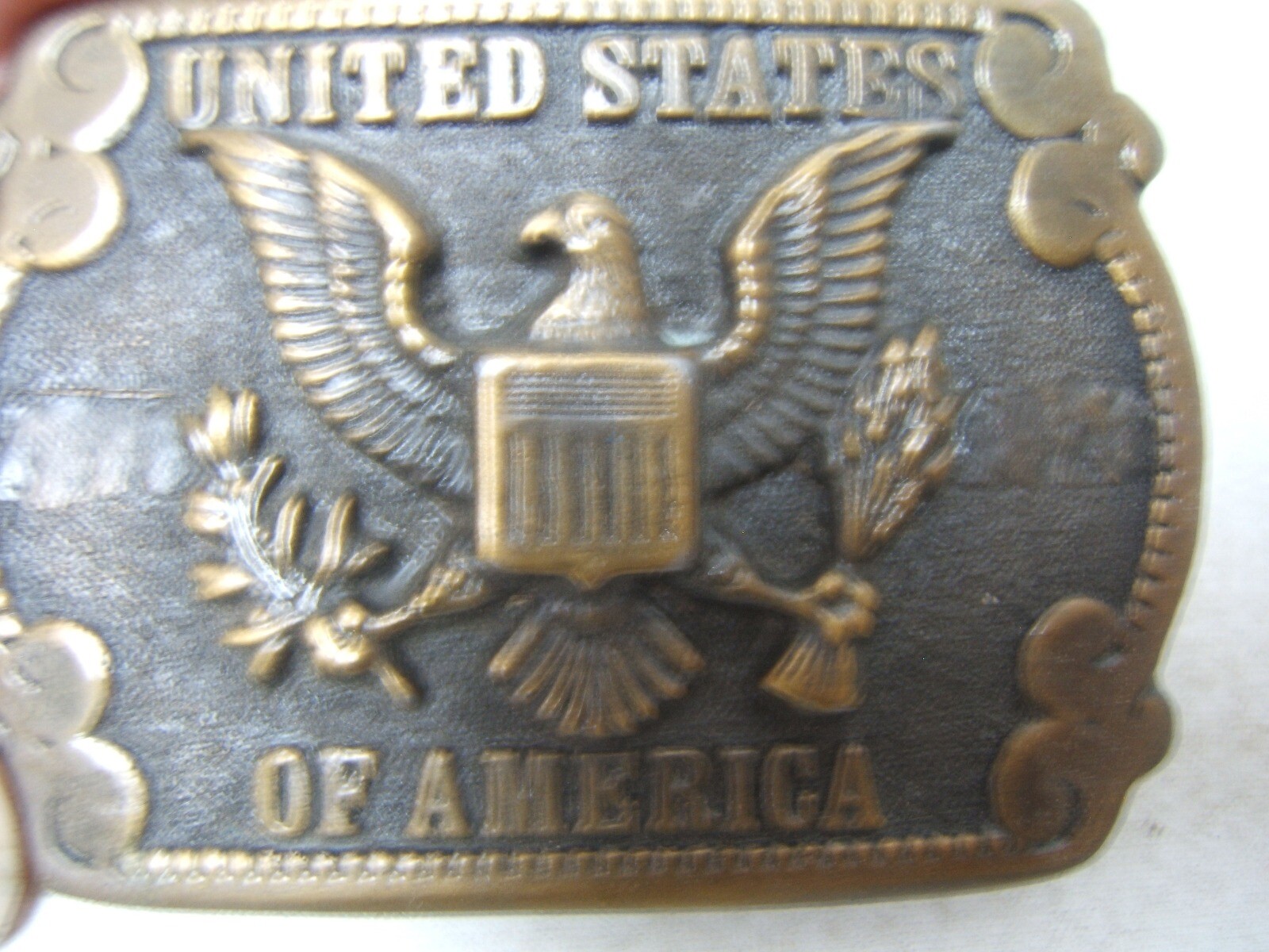 United States of American Coat of Arms Belt Buckle Cast Bronze