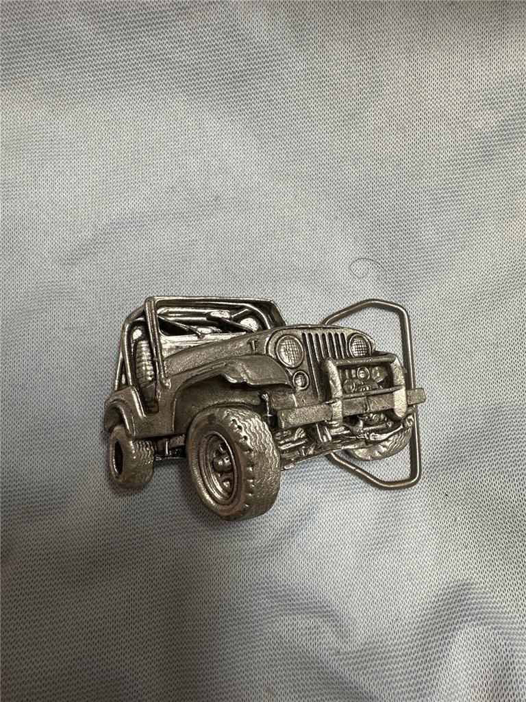 Vintage Silver Colored Jeep Belt Buckle