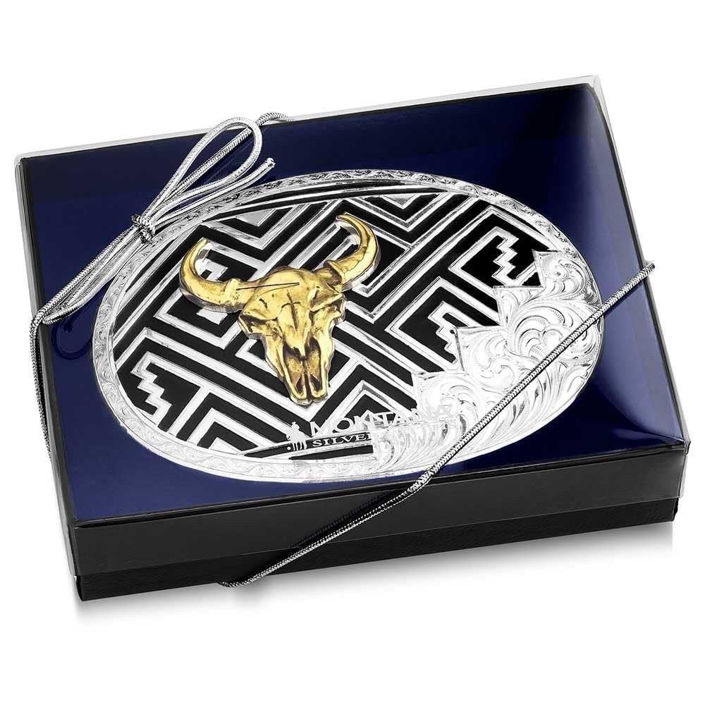 Montana Silversmiths Desert Twilight Southwestern Belt Buckle with Buffalo Skull