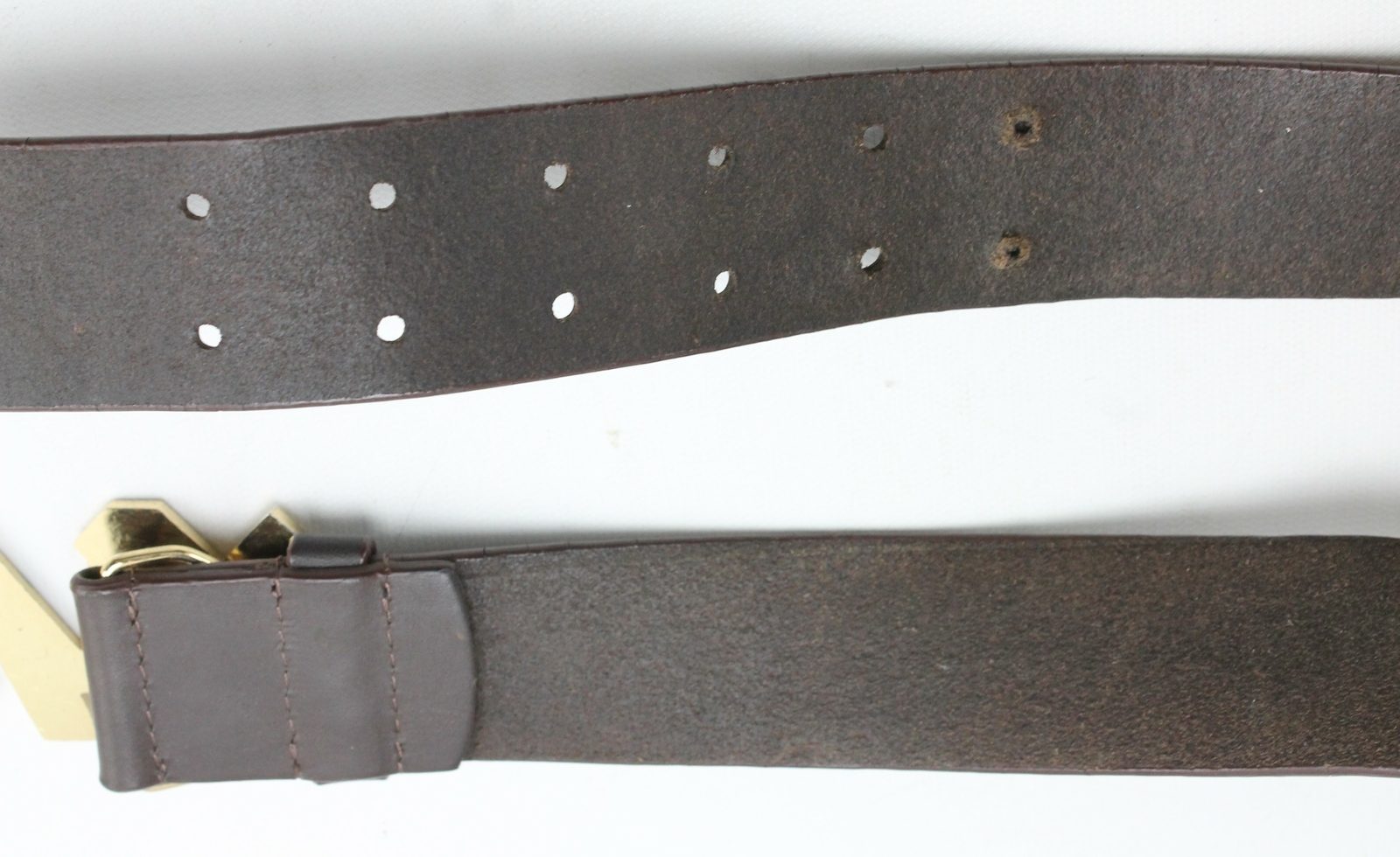 Vintage AC/DC Belt Buckle and Leather Belt