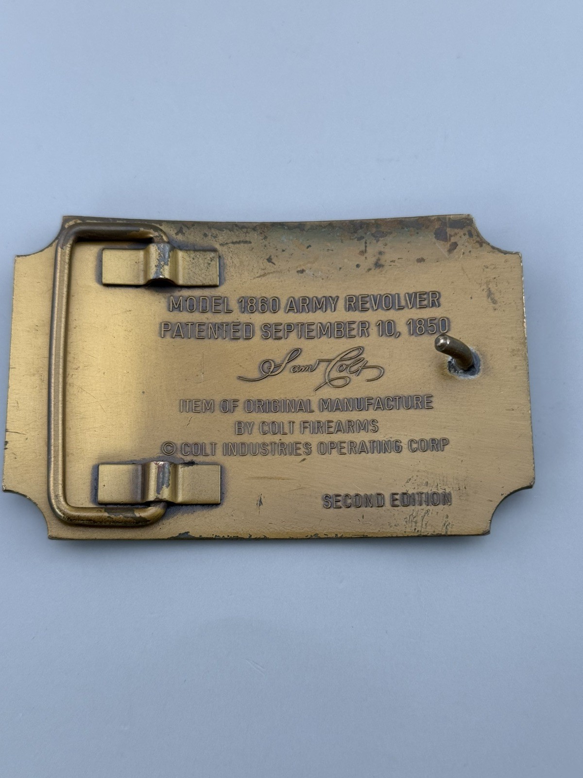 Signed Colt 1860 Army Revolver Belt Buckle Second Edition Americana