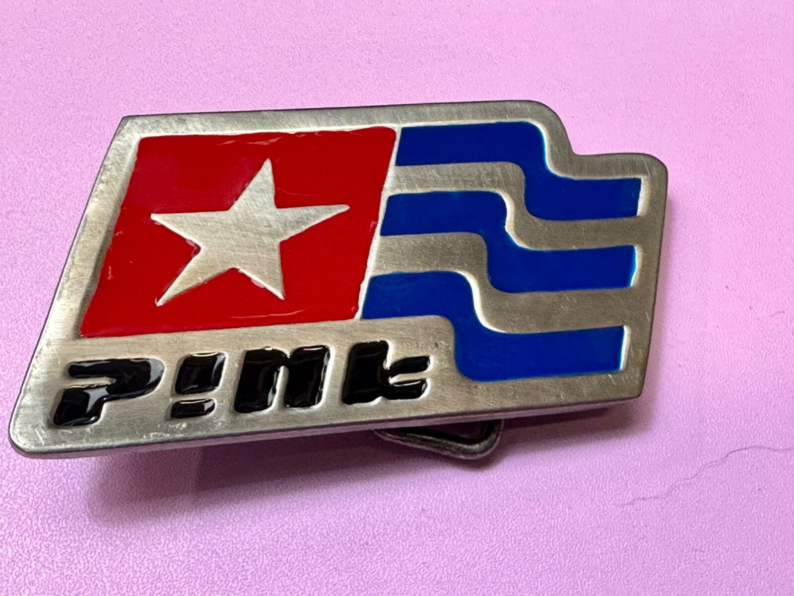 Flag Logo Emblem Star Cutout Belt Buckle