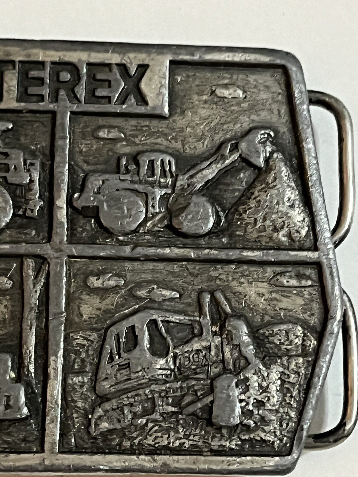 TEREX by GM Heavy Equipment Belt Buckle Silver Tone Unbranded USA 3” x 2” VTG