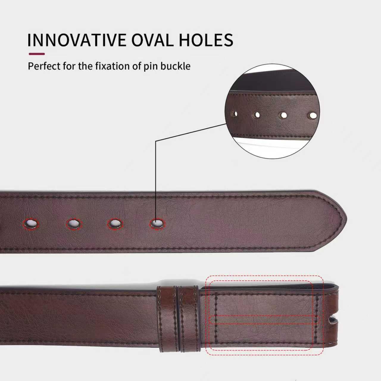 MACBORO 1-1/2&Prime; (38mm) Leather Belt Without Size 35 (Fits Waist 31-32）, Brown