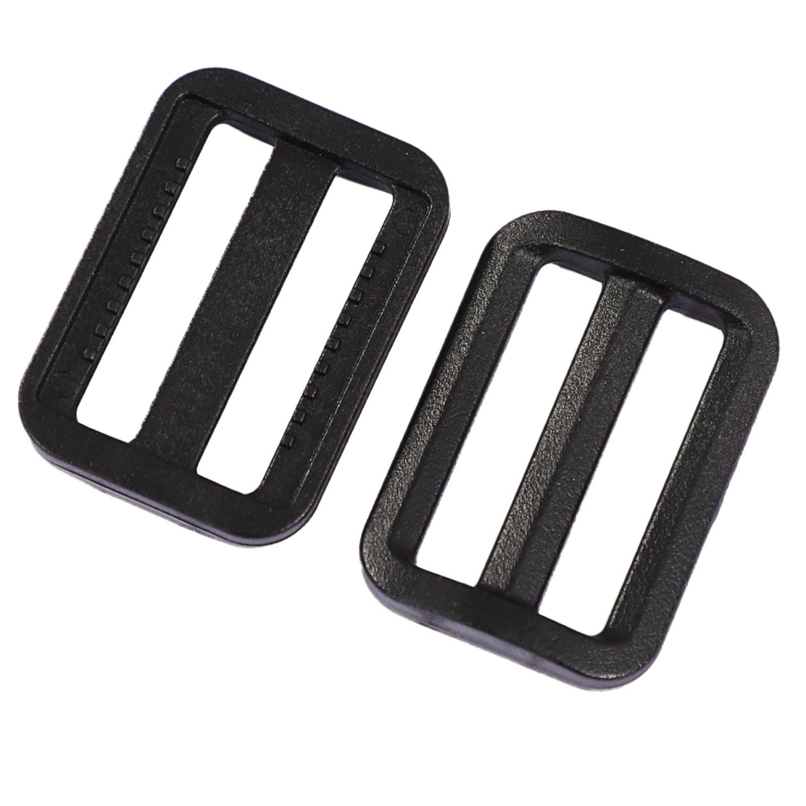 Travel Plastic Adjustable Backpack Glide Buckle Black 25mm Strap Width 8pcs