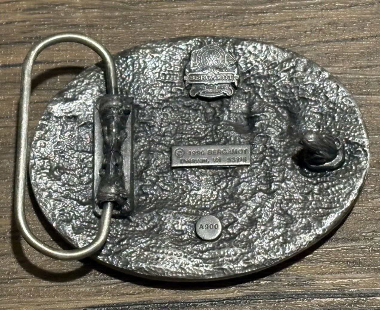 Bergamot Buckle A900 Deer buckle USA 1990 Size 3” x 2.5” Heavy Stag buckle MINT