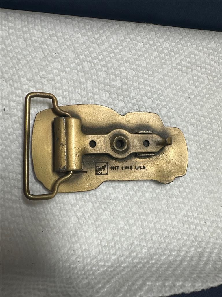 Vintage R M Cement Mixer Truck Belt Buckle by Hit Line USA