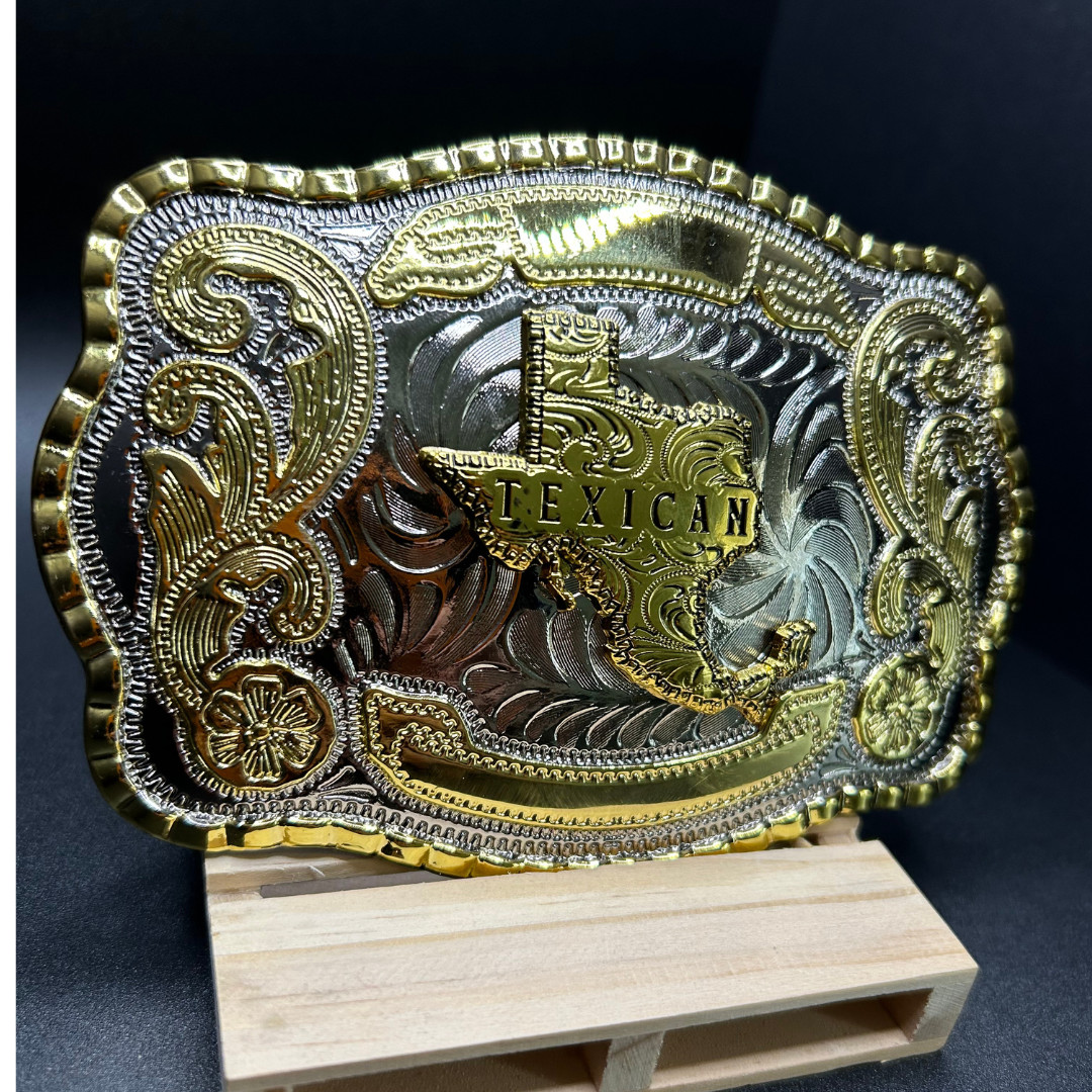 Texican Western Belt Buckle 5.5” x 4” Durable Alloy – Fits Standard 2” Belts.