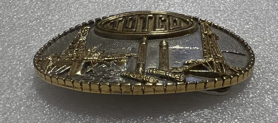 1981 TOTCO COMPANY BELT BUCKLE – HEAVY BRASS – VTG New Unused Offshore Plated