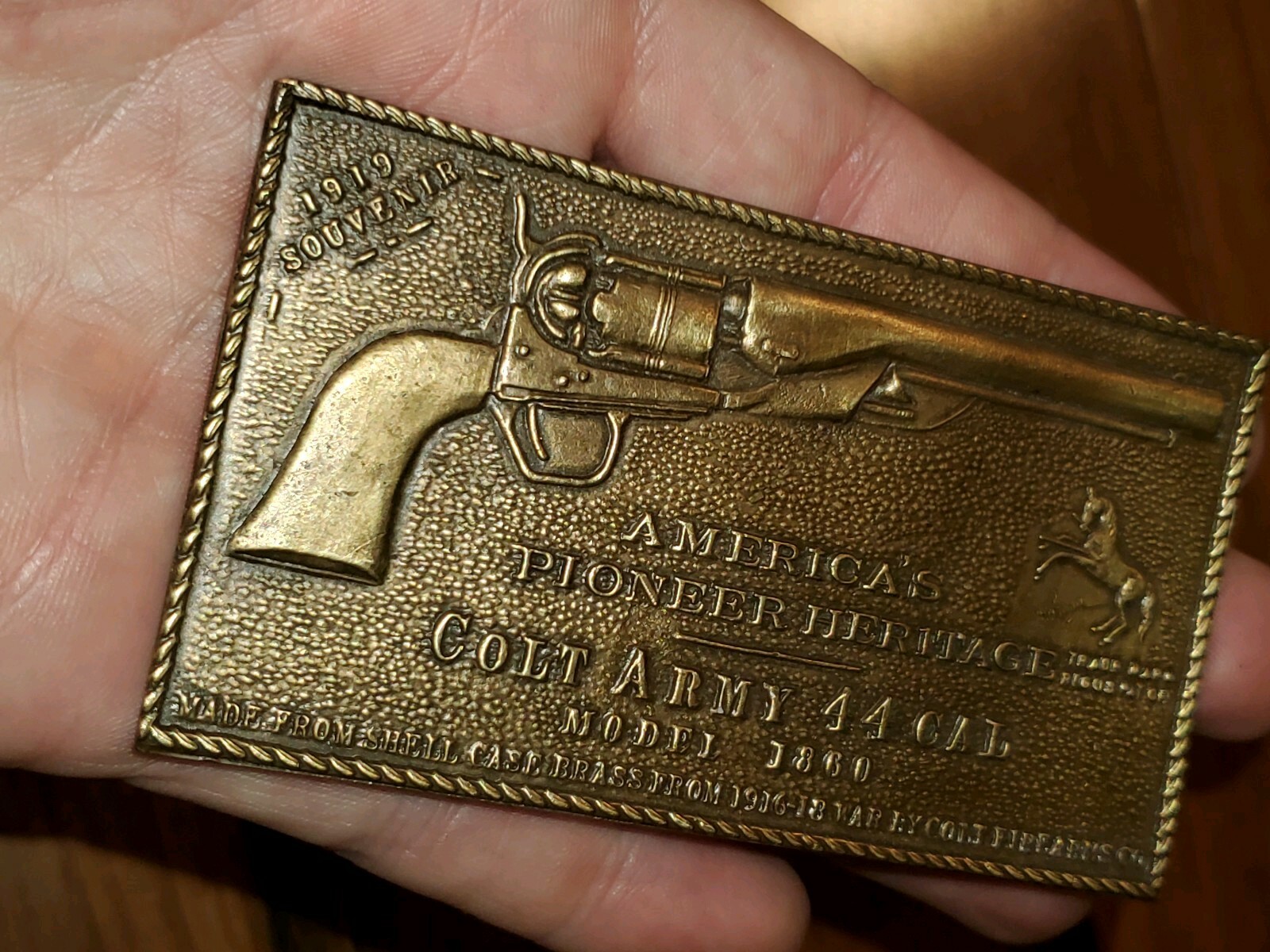 Vintage Belt Buckle Colt 44 Cal Model 1860 Army America&rsquo;s Pioneer Heritage