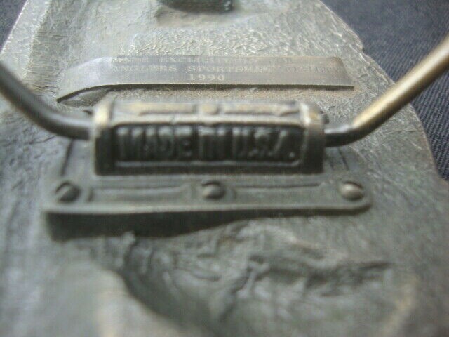 Vintage 1990 B.A.S.S. Belt Buckle Bass Anglers Sportsman Society Fishing Steel