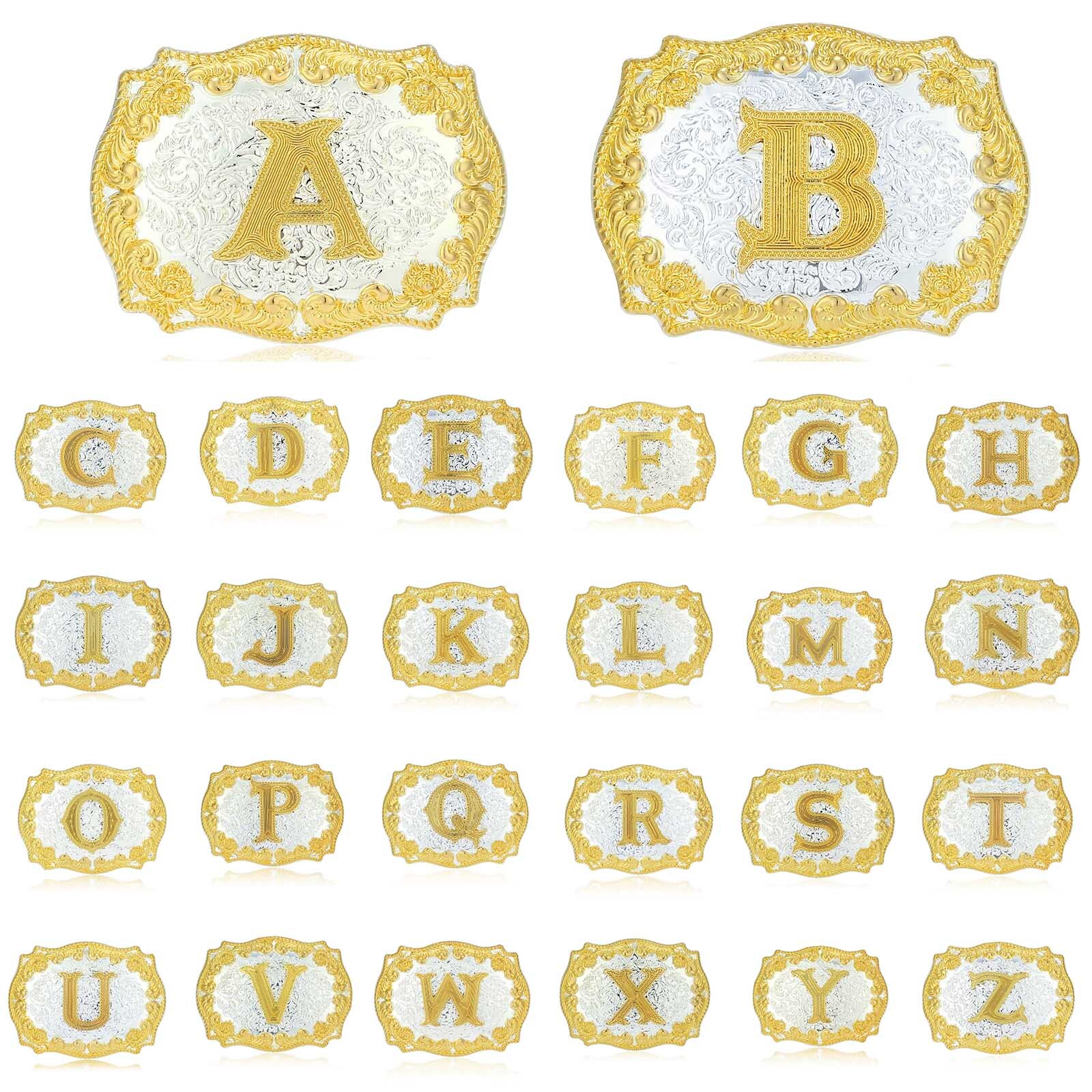 Belt Buckle For Unisex Western Cowboy Initial Letter A – Z Rodeo Belt Buckle NEW