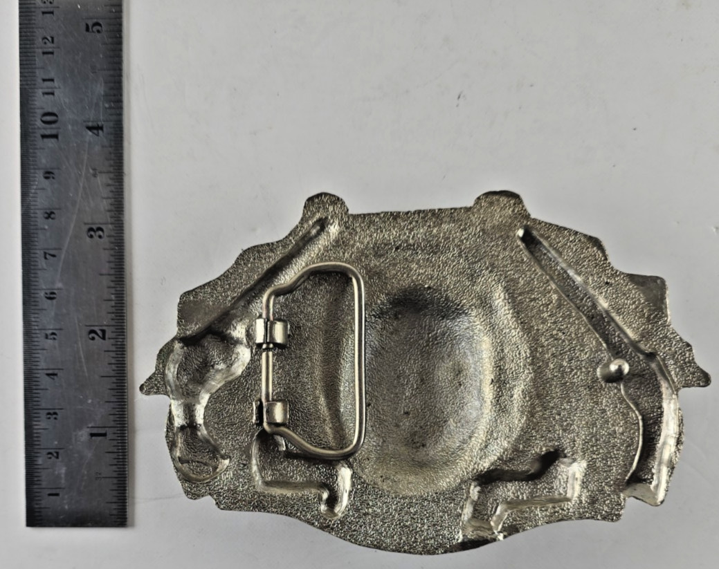 Rare Men&rsquo;s/Women’s Silver Metal Skull Western Belt Buckle