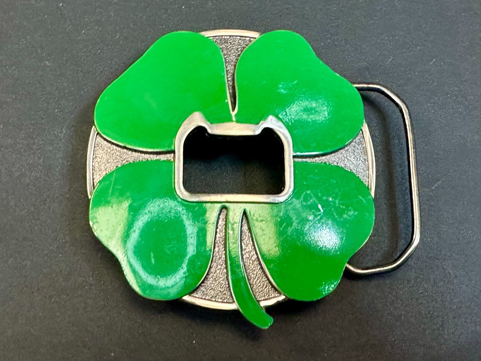 Lucky 4 Leaf Clover St. Patrick Day Novelty KALAN Belt Buckle with Bottle Opener