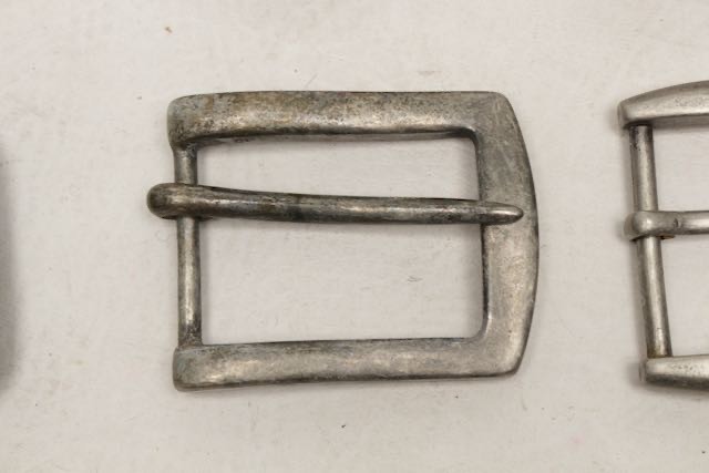 Lot of 9 Assorted Belt Buckles 1.5” Silvertone Studs Chrome Brass Leather Craft