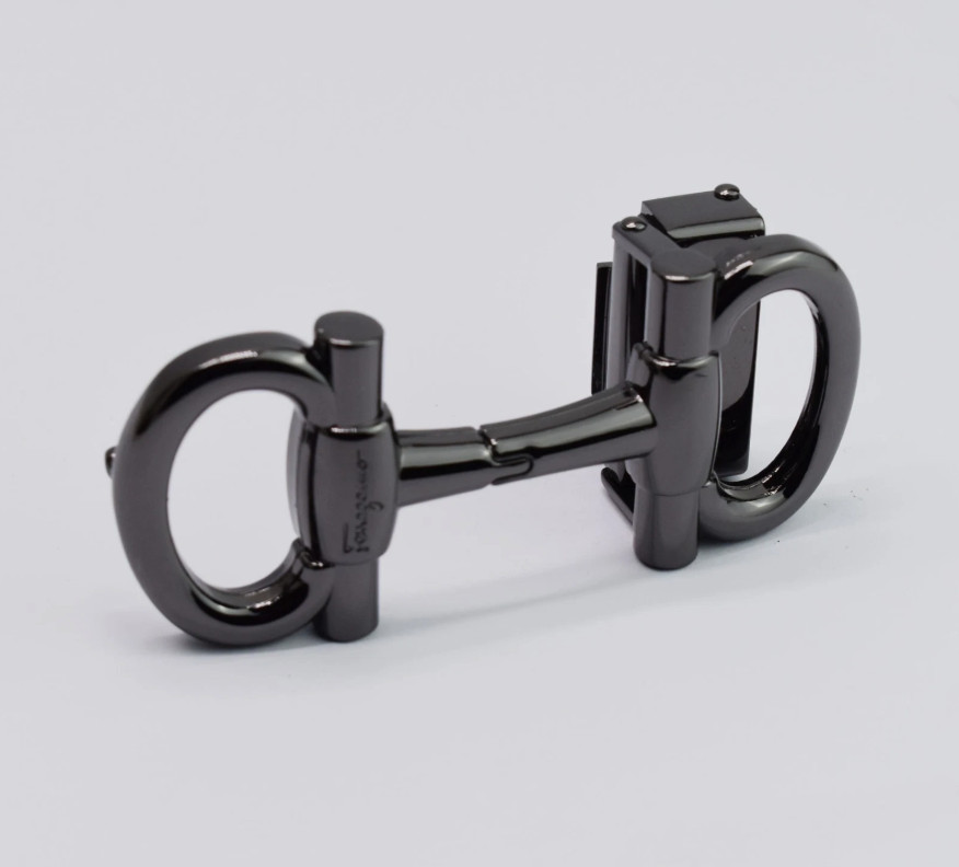 Black Salvatore Ferragamo Unisex Alloy Belt Buckle for 3.5cm leather strap