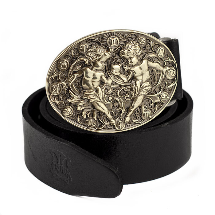 Gemini german silver buckle, Twins Horoscope Astrological Zodiac Sign buckle