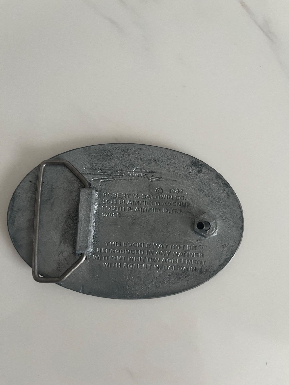 Vintage Pewter Tin Can Sailors U.S. Navy Belt Buckle Robert Baldwin