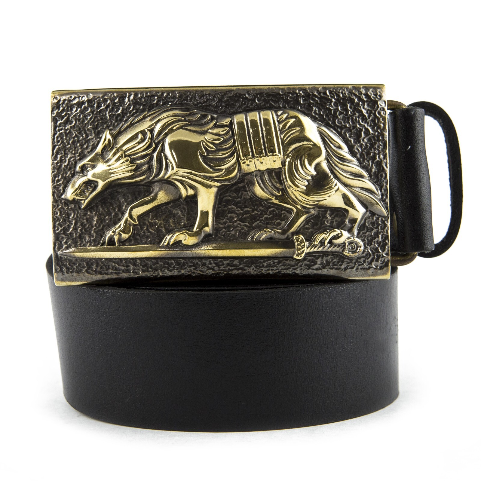 Belt buckle « Werewolf », Military brass belt buckle; Wolf buckle,