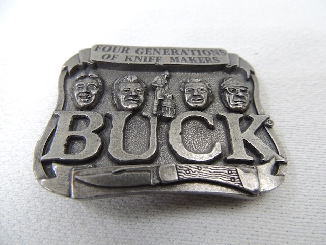 Vintage 1980’s Buck Knives Smokey Mountain Knife Works Belt Buckle