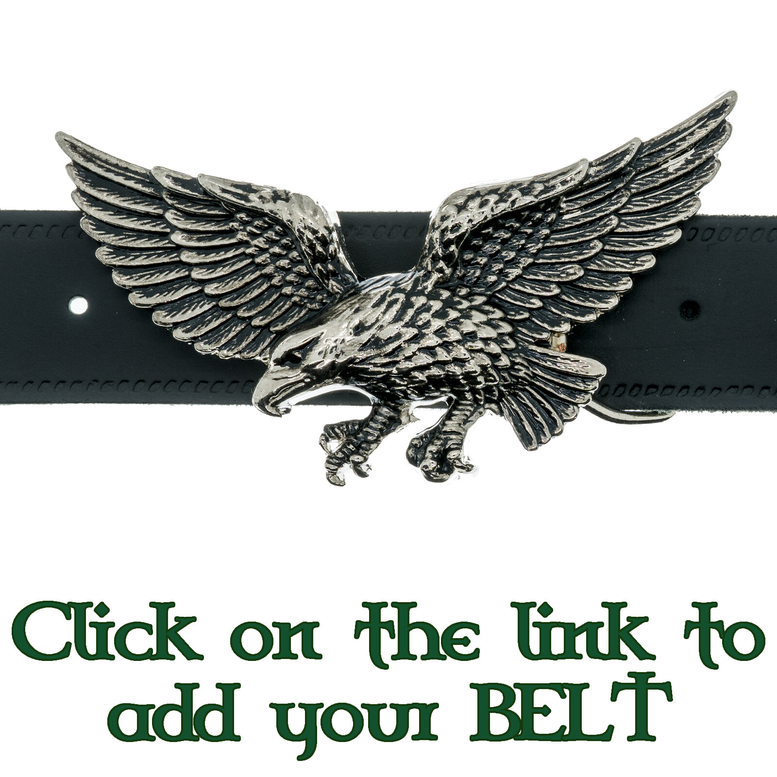 Flying Eagle Belt Buckle Cowboy Western Indian American Eagle Silver Finish