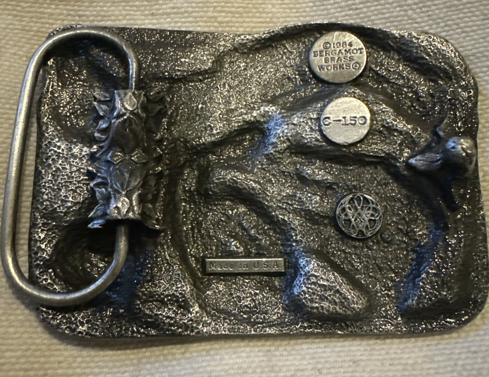 Vintage Country Tennessee Banjo Guitar Fiddle Belt Buckle 1984 Bergamot