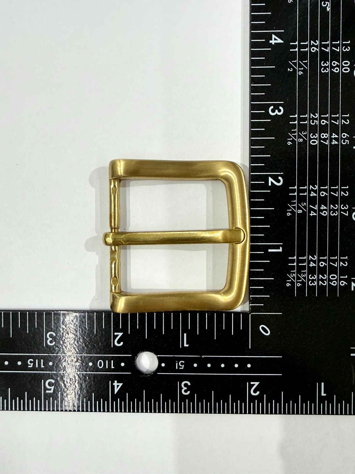 Solid Brass Satin Brass Belt Buckle Made in Italy Fits 1.57&Prime; Belt Strap