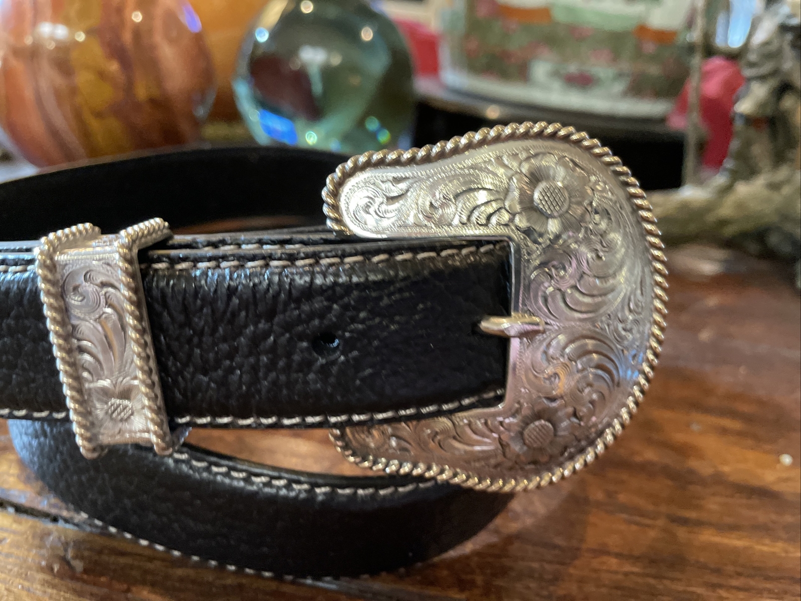 Wage James Reid Dgn Sterling Silver 14k Overlay Belt Buckle Nu 🦬34-36”-1.3/8”✅