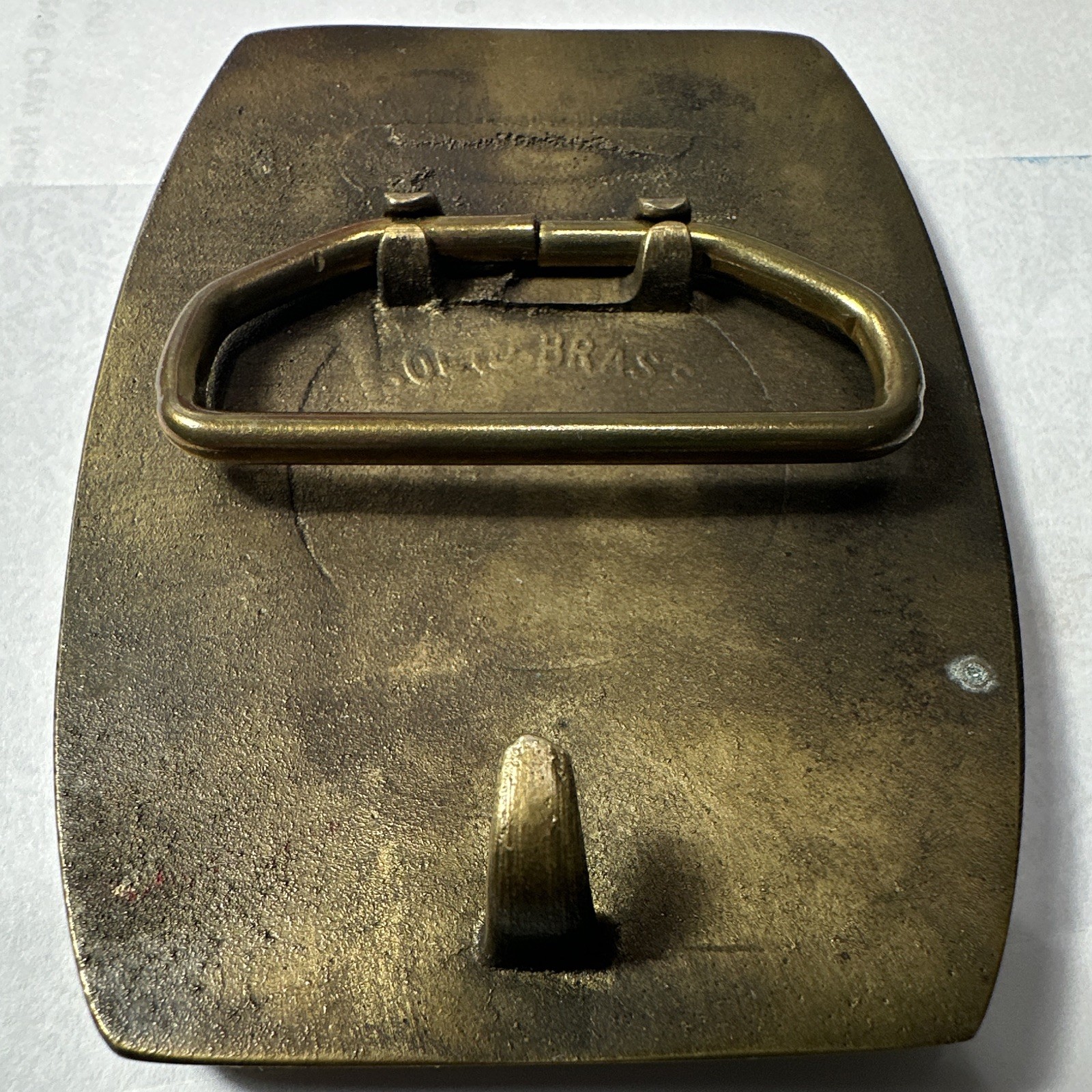 Solid Brass Mens Western Belt Buckle Lineman Telephone Utility Figural 1.5in
