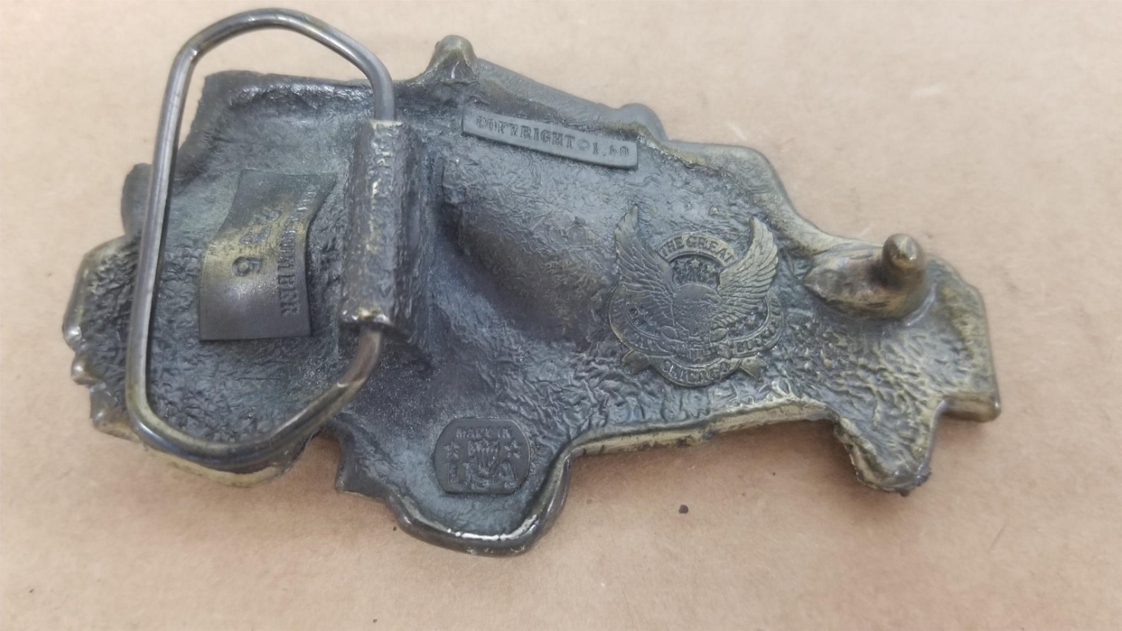 Vintage 1980 Tow Truck Wrecker Driver Belt Buckle American Buckle Co.