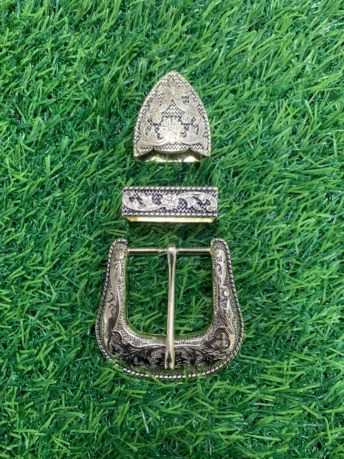 Western 3 piece buckle set cowboy cowgirl buckle for leather belt 1.5&Prime;, 38 mm